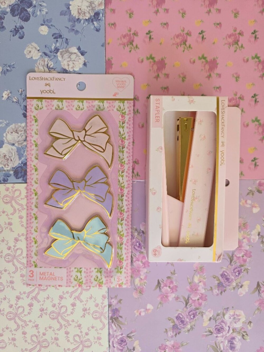 LoveShackFancy Target yoobi stapler 3pk magnets bows BUNDLE 2 lot
